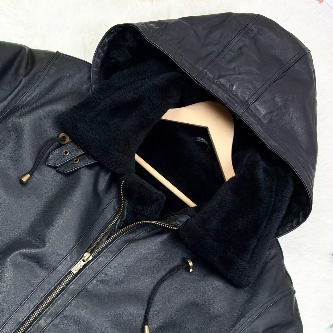 美品　ワイルダ　本革　B-3フライトジャケット　フーディー　2WAY　2XL