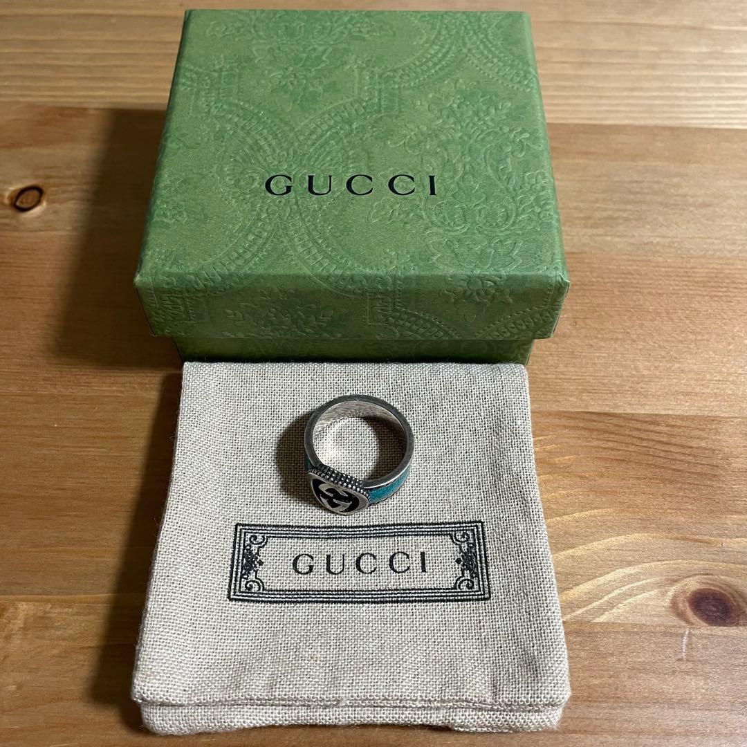 インターロッキングGリング 20号 Ag925 ターコイズエナメル