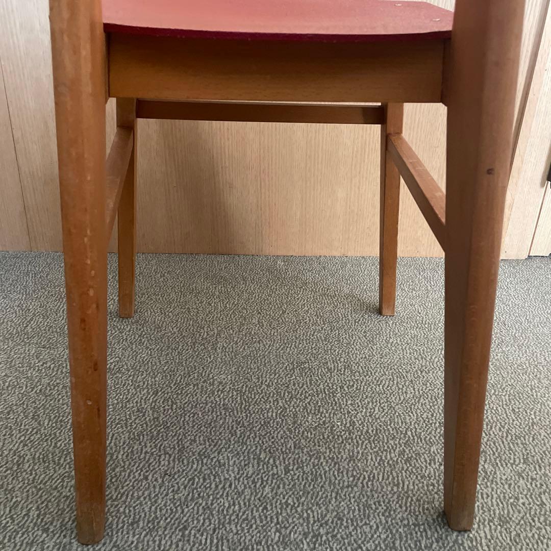 希少＊ジャン プルーヴェ 木製チェア 赤 1950年代