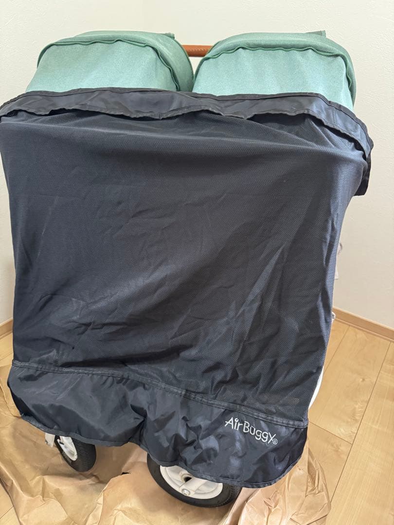 ココダブル　エアバギー　双子用ベビーカー グリーン　2人乗り　他5点付き