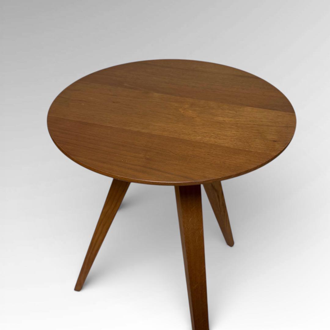 柏木工　サイドテーブル　ウォールナット　直径40cm 無垢材　花台　北欧