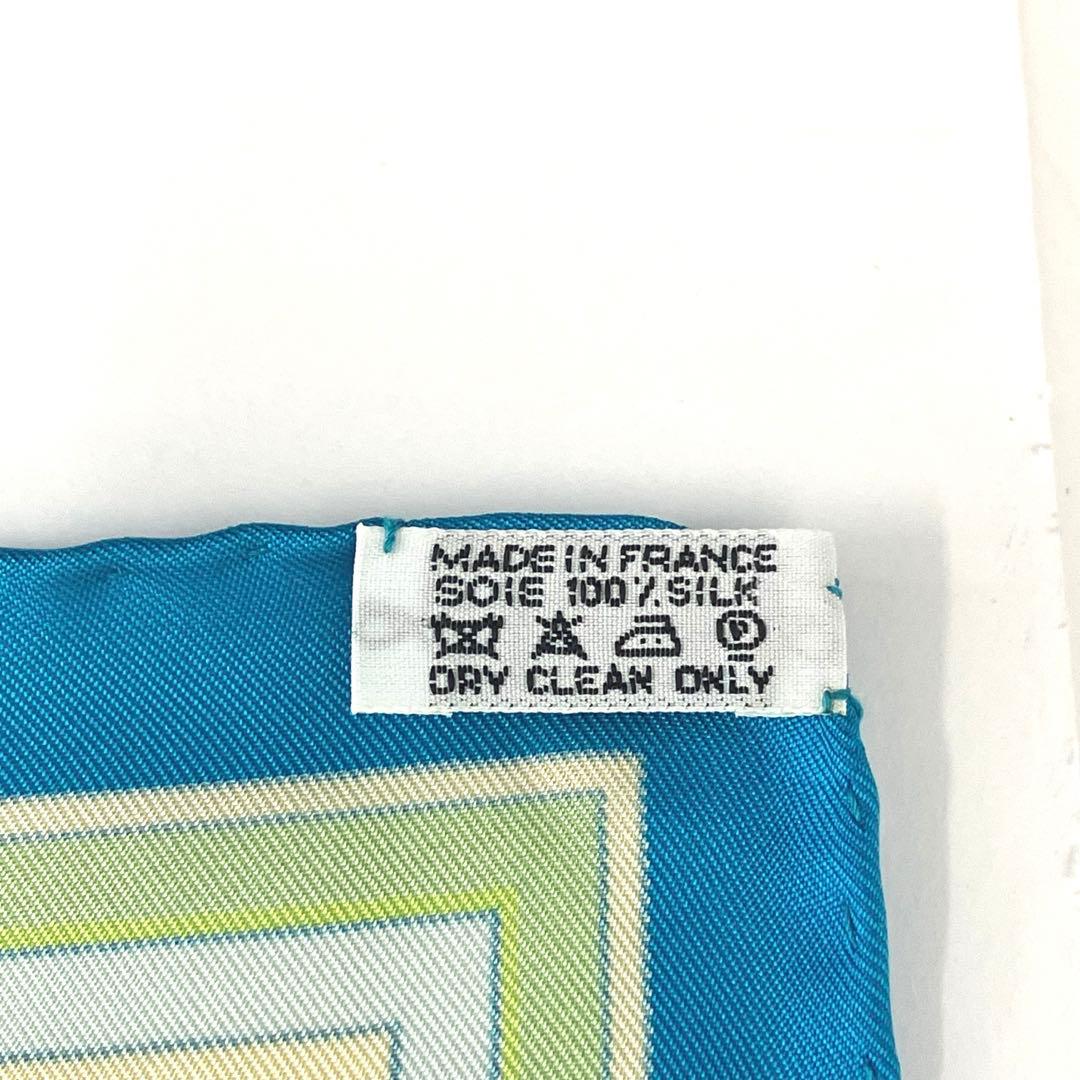 大人気☆エルメス☆スカーフ☆カレ90☆DONNER LA MAIN☆シルク☆青系