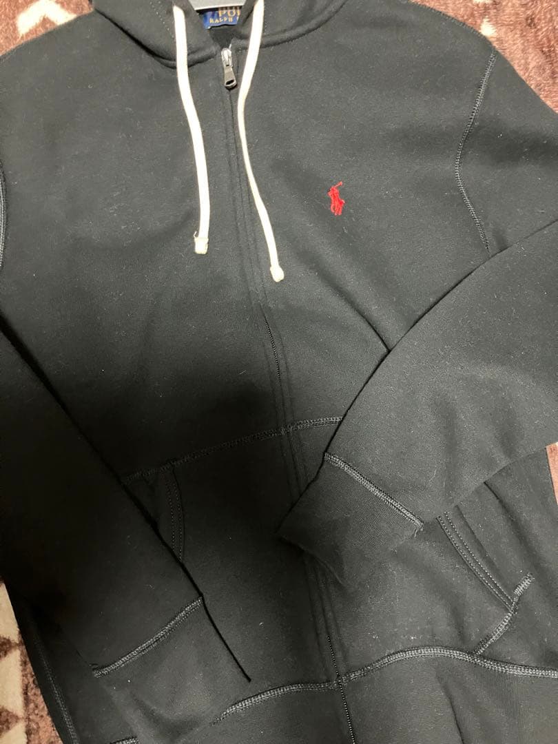 ralph Lauren 黒 ジップアップパーカー　短丈　drip