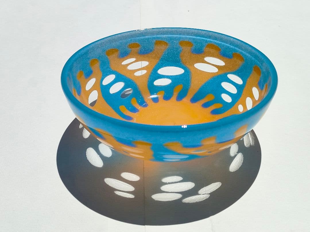 ●新品●作家物 ガラスのボール３点●尾藤硝子工房 小野真琴作●径11＆14＆15