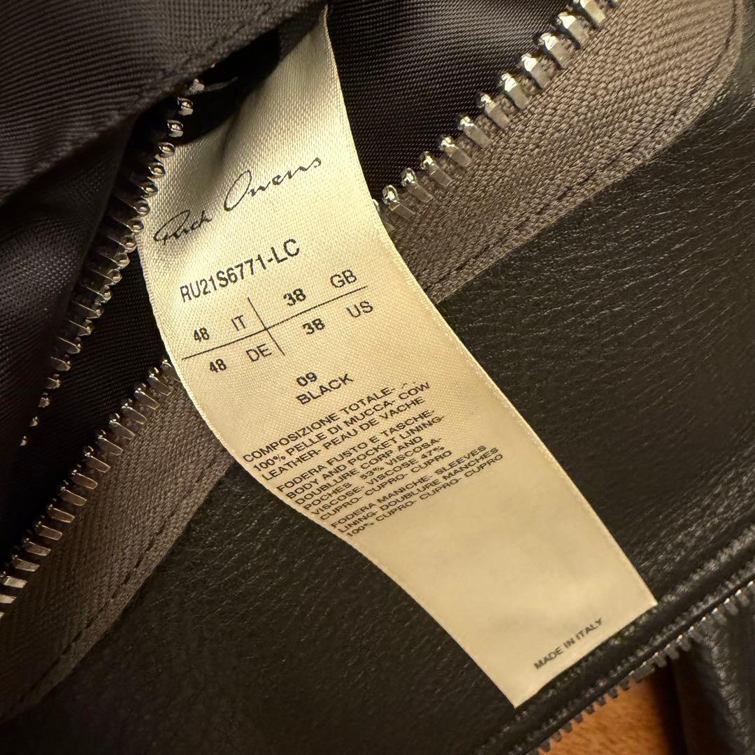リックオウエンス 21ss レザージャケットlukes 48