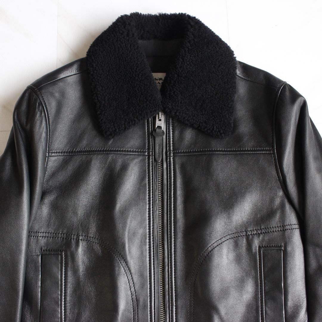 【極美品】COACH ラムレザージャケット Mサイズ ブラック キルティング