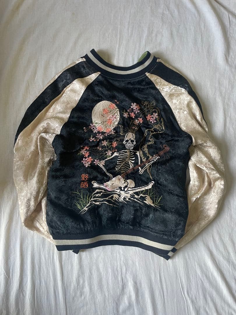 〈美品〉花旅楽団　スカジャン　vintage スカル