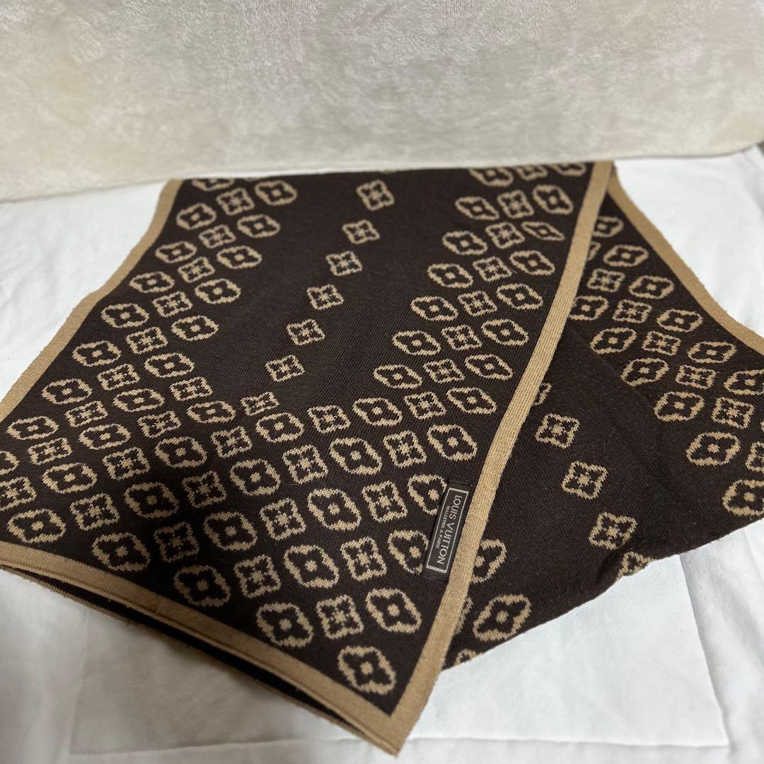 ブラウン ニットマフラー