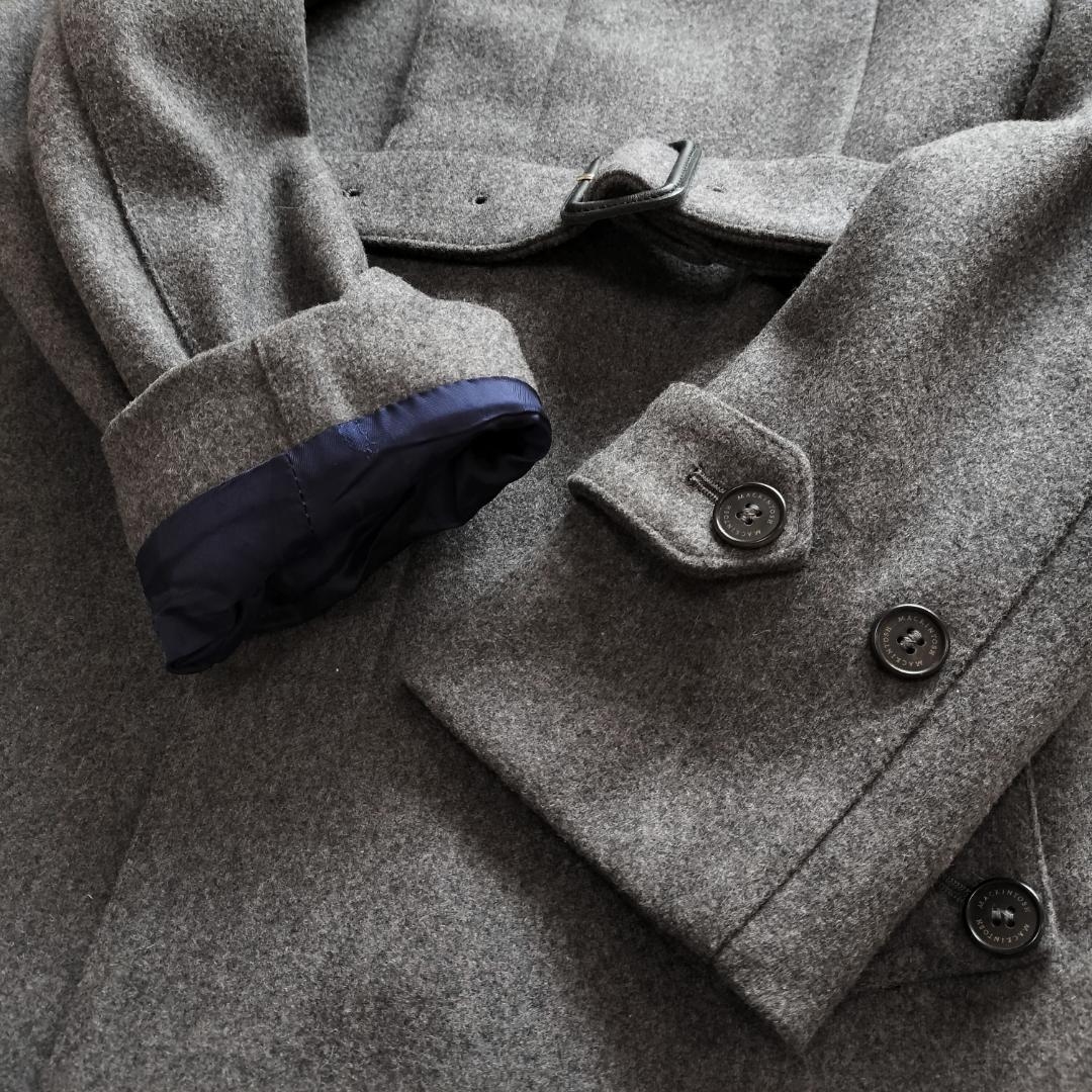 マッキントッシュ 英国製 ウールベルテッドステンカラーコート 38 M グレー