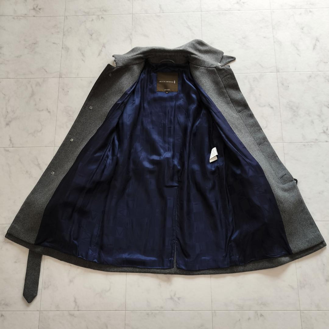 マッキントッシュ 英国製 ウールベルテッドステンカラーコート 38 M グレー