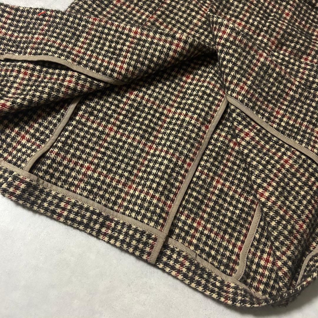 美品 トゥモローランド チェスターコート アルパカ混 モヘヤ混 千鳥格子 近年