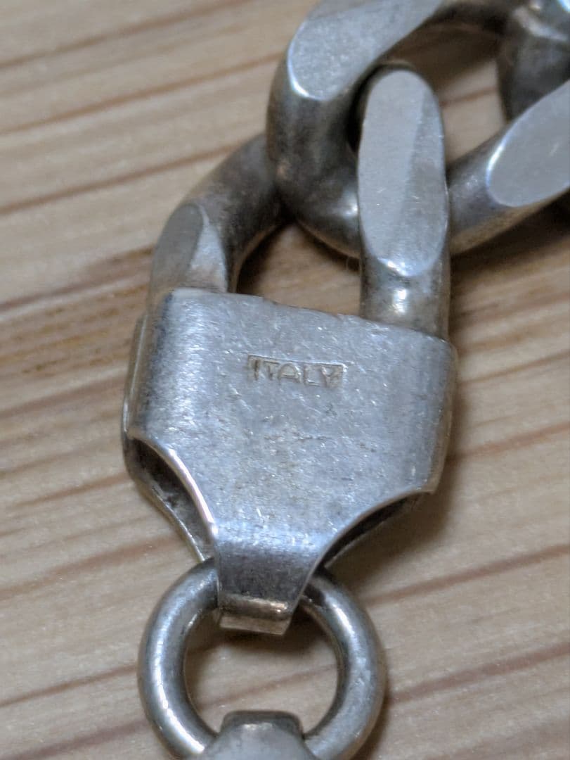 ヴィンテージ ブレスレット フィガロチェーン シルバー925 イタリア