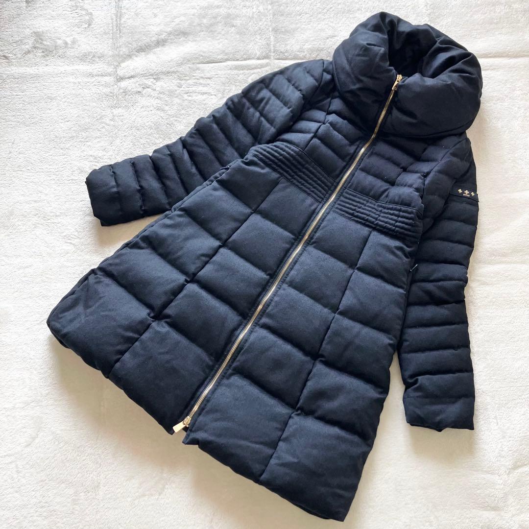 ★美品★タトラス　ダウンコート　ノーブル　ネイビー　サイズ1 ロング　ウール