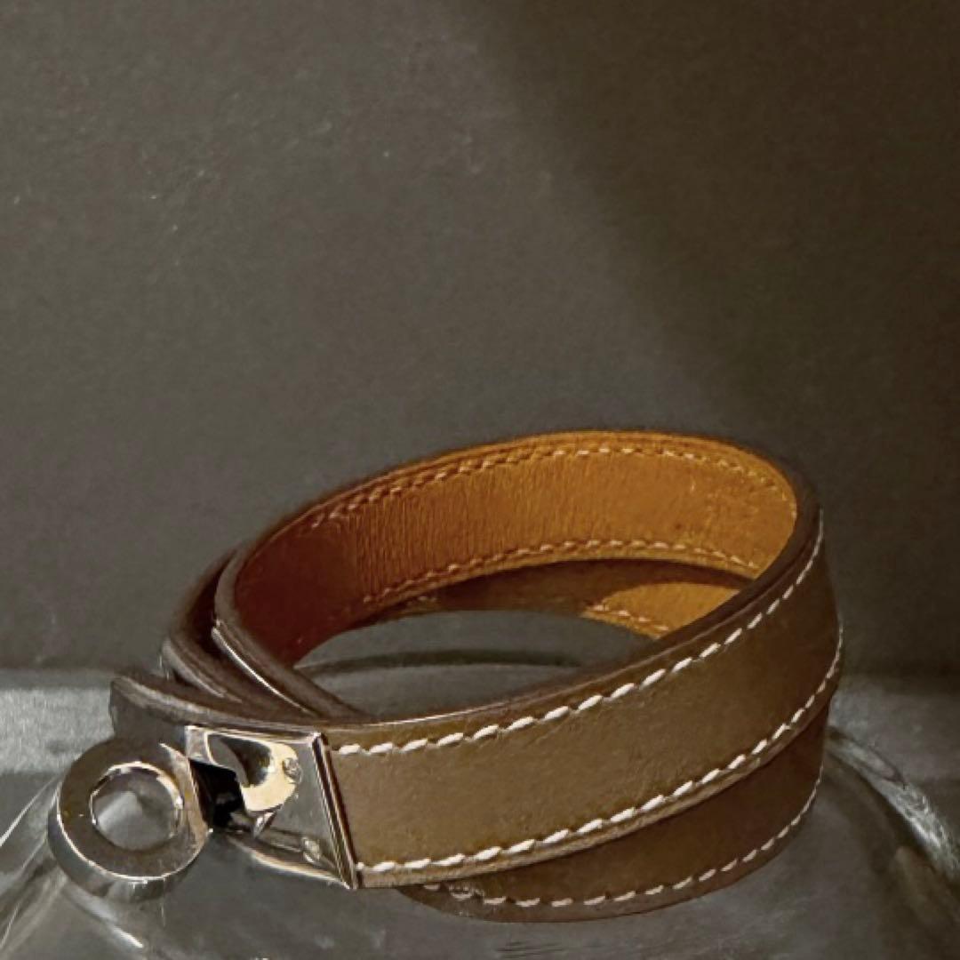 HERMÈS ケリー ドゥブルトゥール エトゥープ × SV金具 S（T刻印）