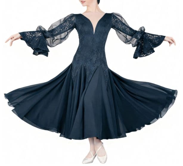 社交ダンスドレス レース 長袖 ラテンドレス モダンダンス オーダーメイド