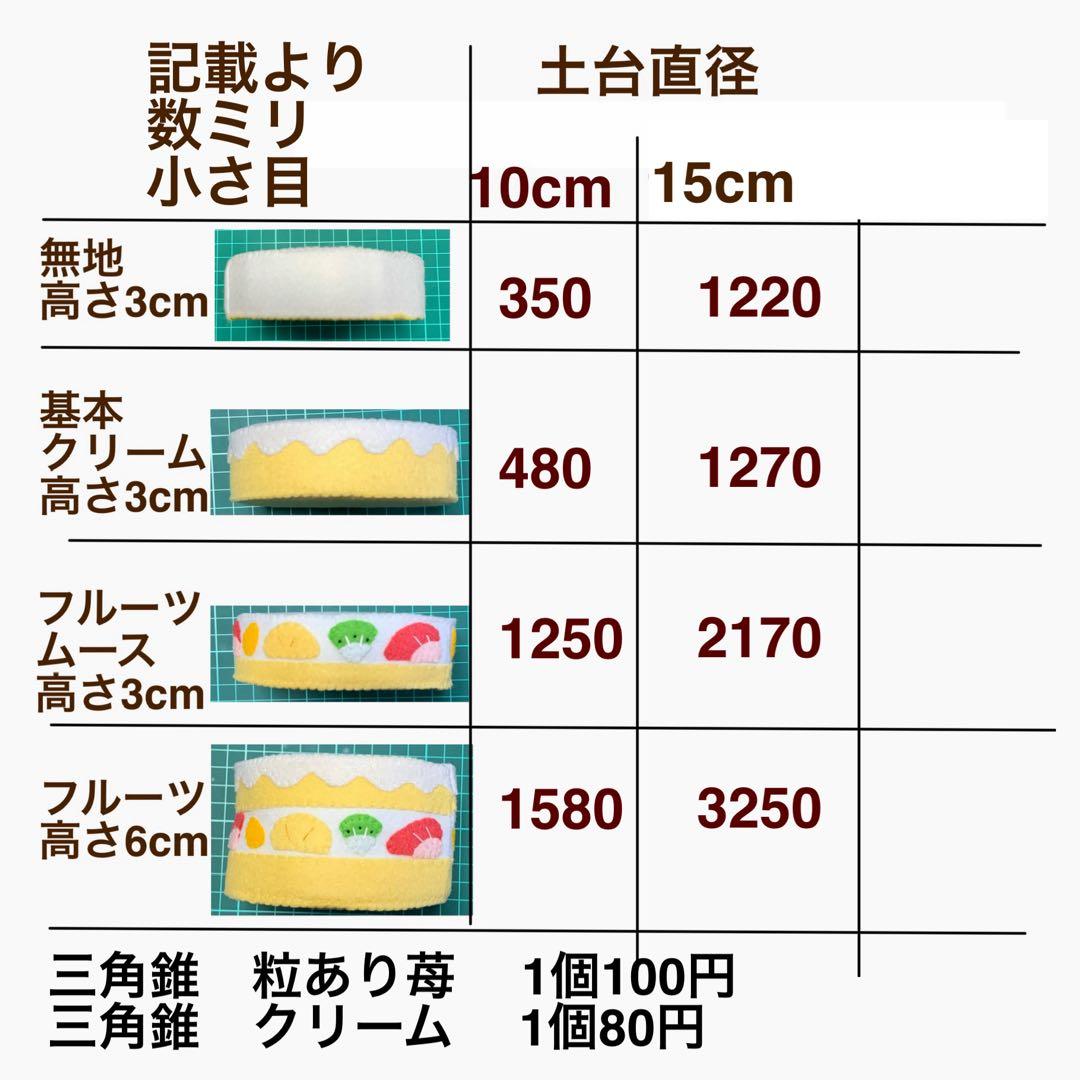 オーダー受付バースデーケーキ 誕生日会イベントにフェルトケーキおままごと用