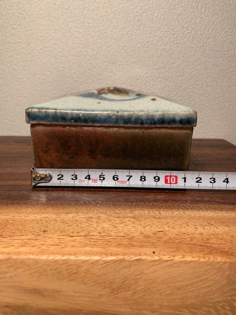 河井武一 呉須辰砂花文陶筥 民藝 河井寛次郎 河井久