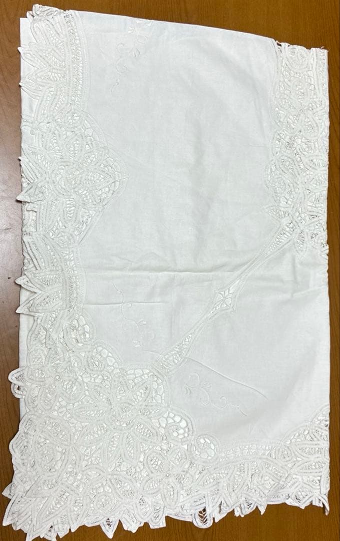 ホワイトコットン テーブルクロス レース