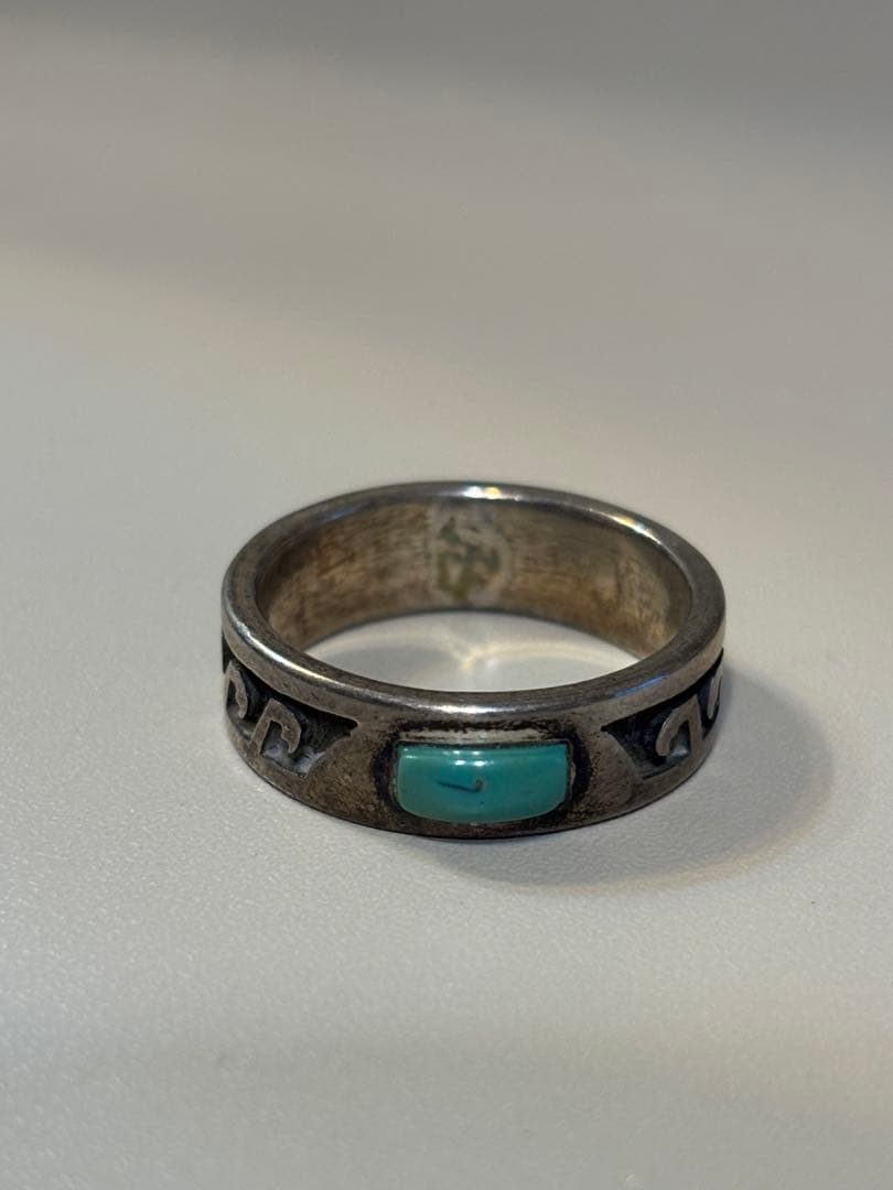 ターコイズ石付きシルバーリング インディアンジュエリー