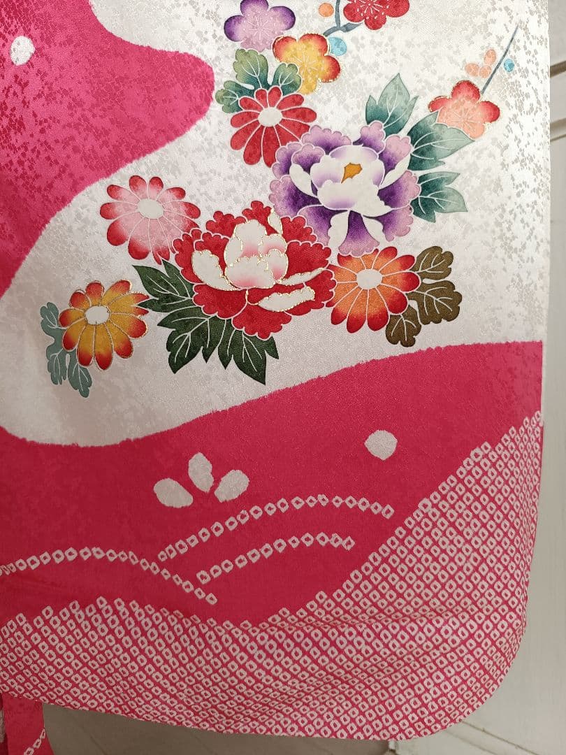 専用です☆上質☆正絹☆ピンク系の着物と白の作り帯☆七五三セット