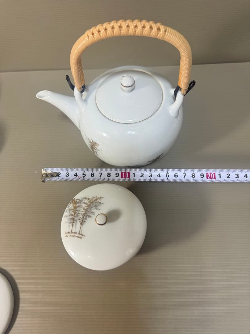 2301 深川製磁　茶器セット　急須2客　湯呑蓋付13客