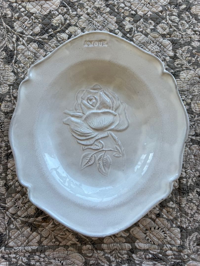 アスティエAstier de Villatte フルール薔薇柄スーププレート