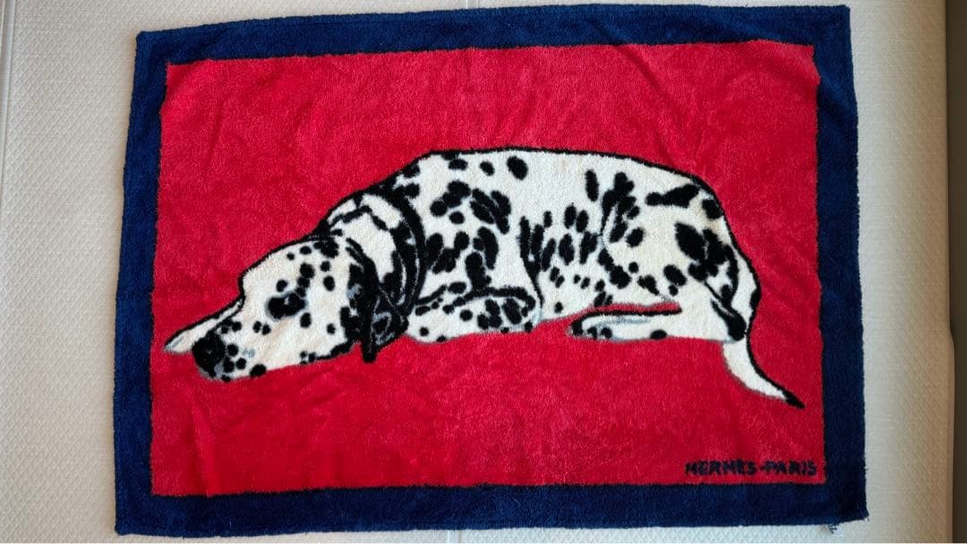 【希少】HERMESエルメス タオルケット　ダルメシアン柄　インテリア