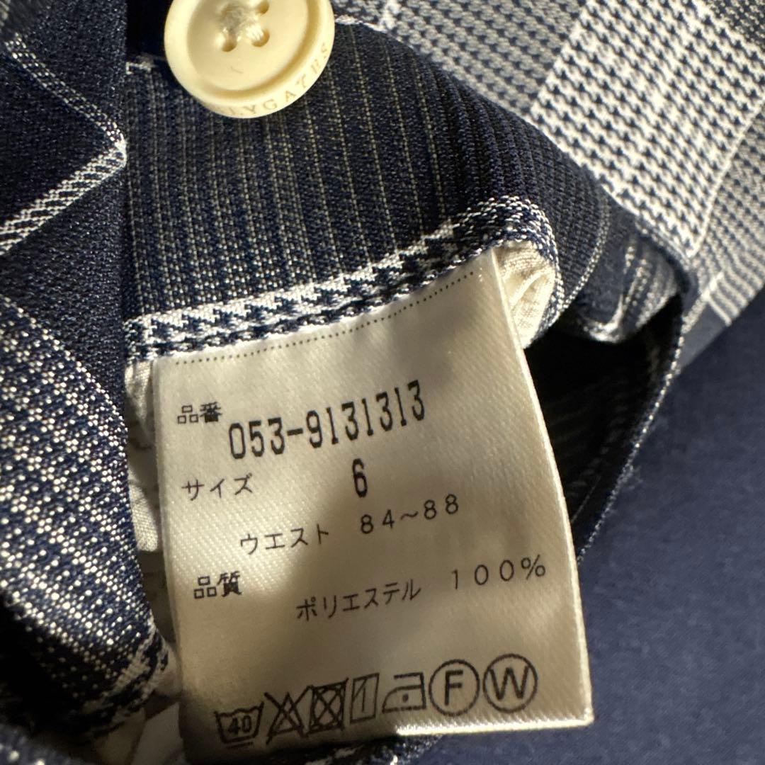 【美品】PEARY GATES ネイビー系チェックパンツ