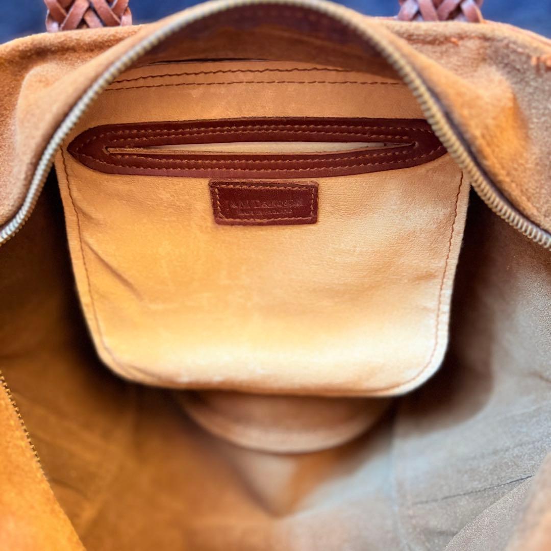 【良品】J&M DAVIDSON スエード ブラウン トートバッグ メッシュ