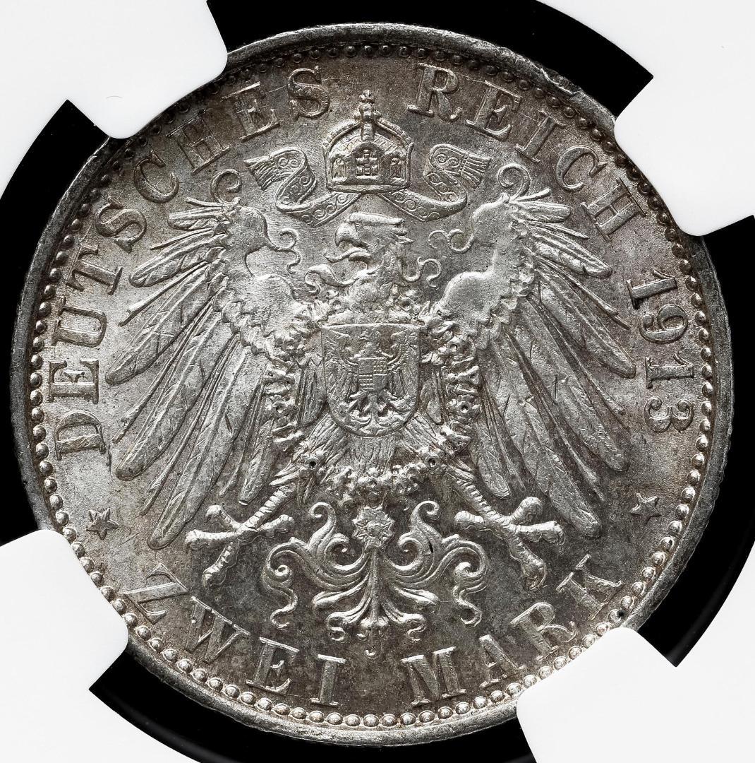 NGC-MS63 ドイツ　プロイセン 　ヴィルヘルム２世　1913A