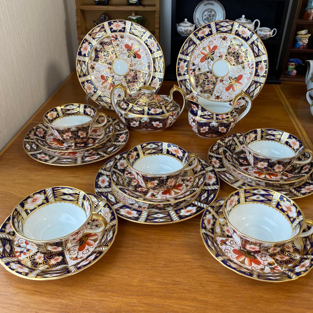 ロイヤルクラウンダービー　トラディショナルイマリ　古伊万里　5人用　ティーセット