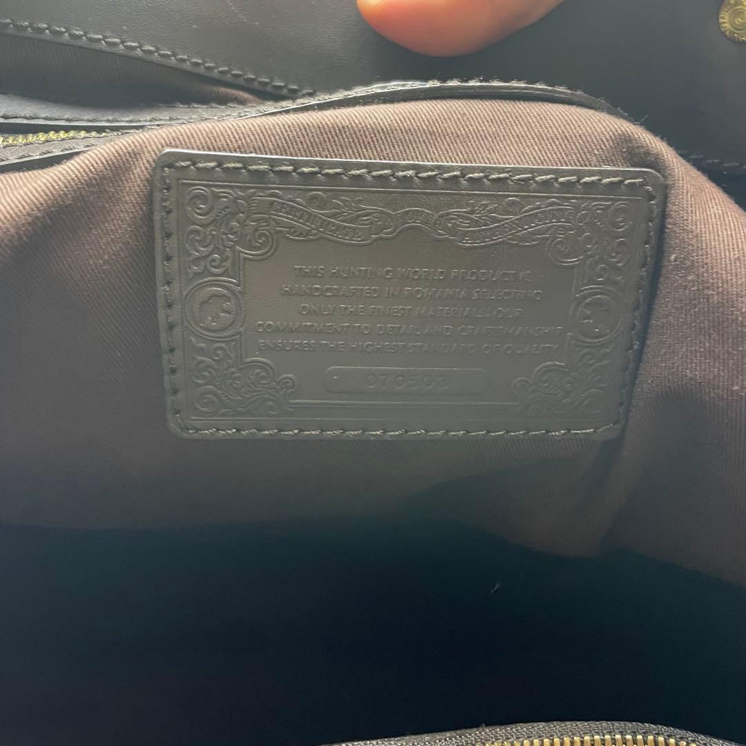 【美品】ハンティングワールド トートバッグ サファリ A4収納可 キャンバス 象