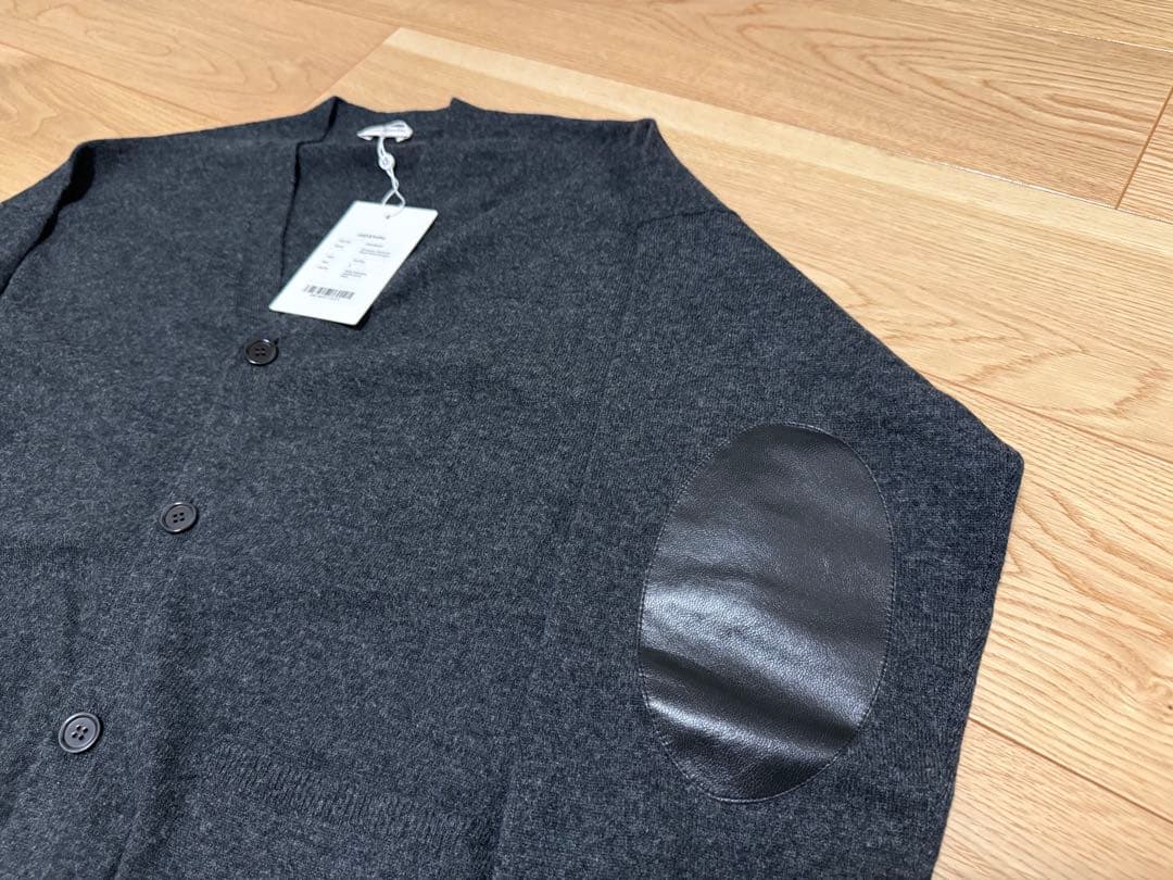 cash&barba モンゴリアンカシミヤ エルボーパッチカーディガン