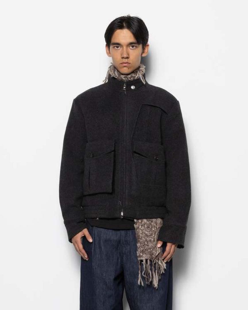 ジャケット・アウター NULLUS DECONSTRUCTED STAND COLLAR JACKET