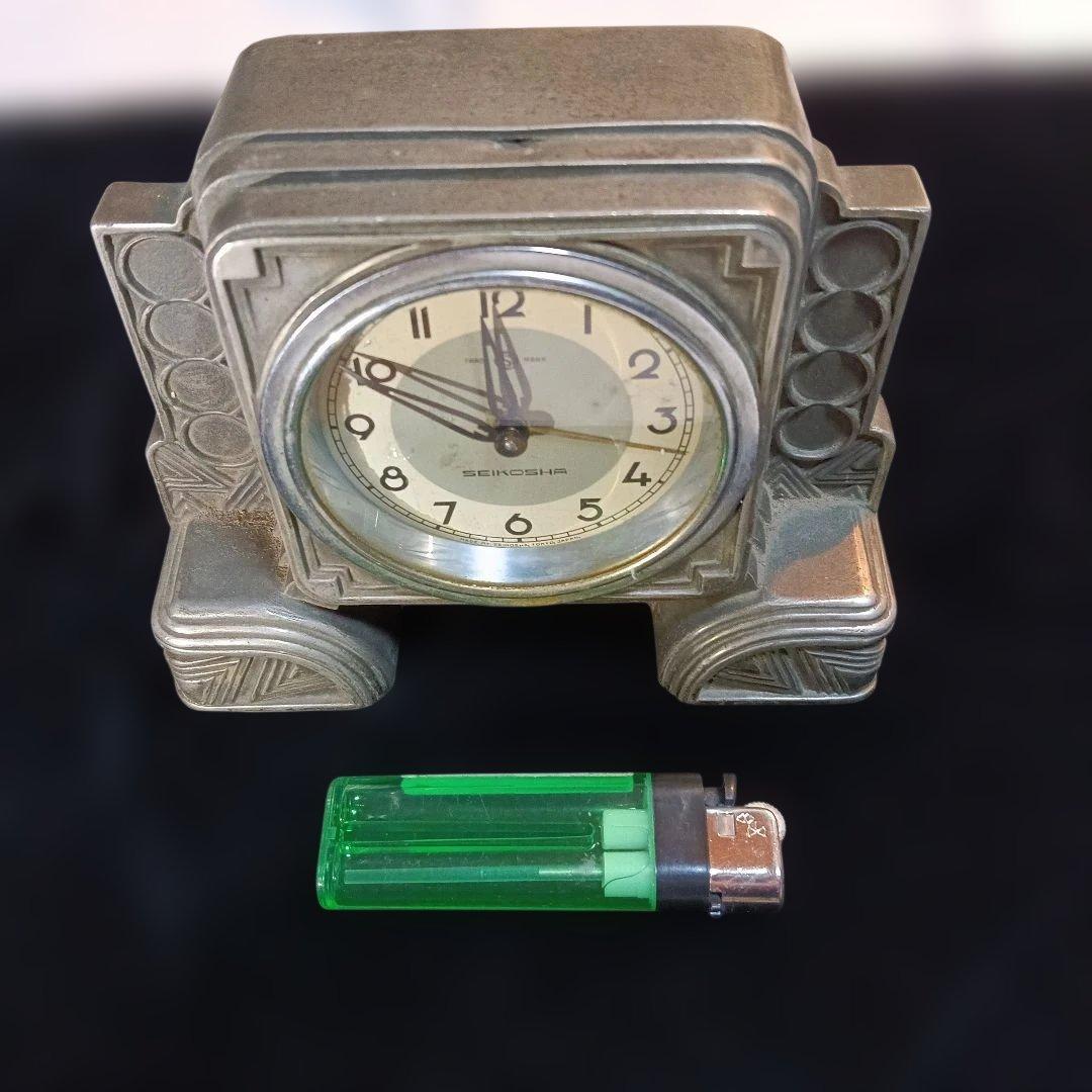 149.セネカ アールデコ置時計 メタル製 絵画のモチーフ使用する極小品