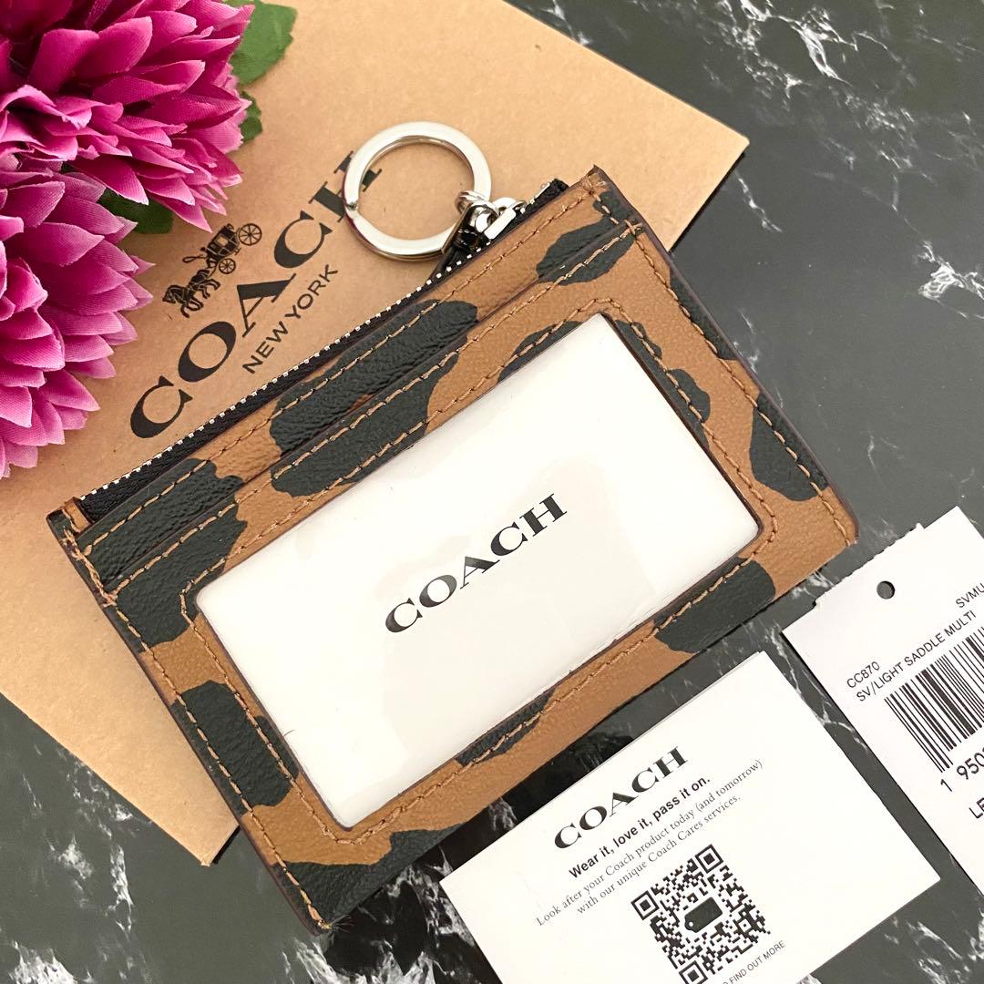 新品 COACH コーチ ケース 小銭入れ ヒョウ柄