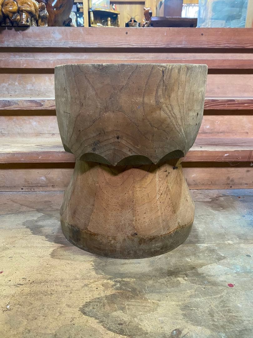 お餅つき　臼　レトロ　置物　工芸品　骨董品　インテリア　018