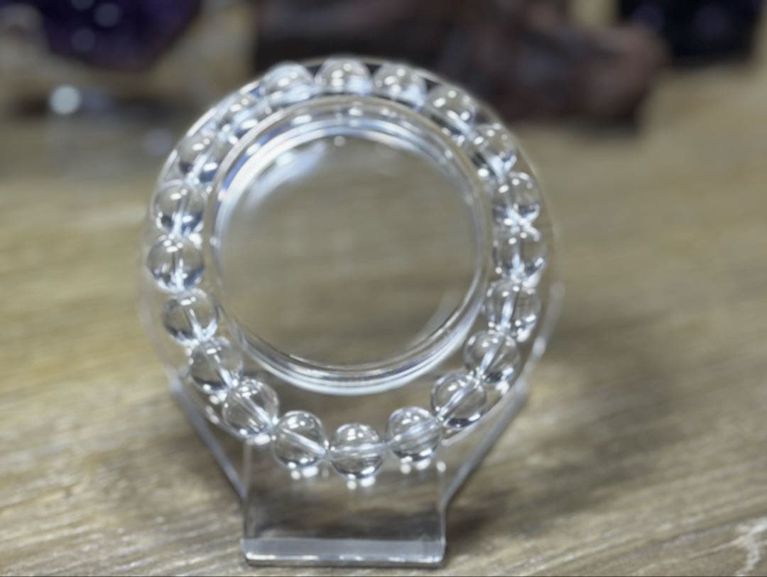 クリア　ニードルイントパーズ　ブレスレット　約10mm 内径約16.5cm