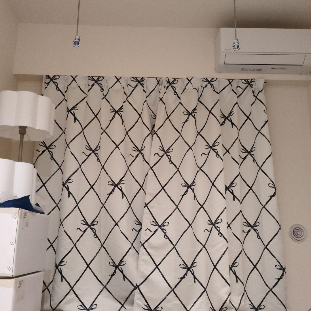 最終！新品！　Ｆｒａｎｃｆｒａｎｃ　リボナ　ドレープカーテン①２００ｃｍ✕２枚