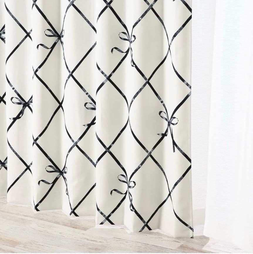 最終！新品！　Ｆｒａｎｃｆｒａｎｃ　リボナ　ドレープカーテン①２００ｃｍ✕２枚