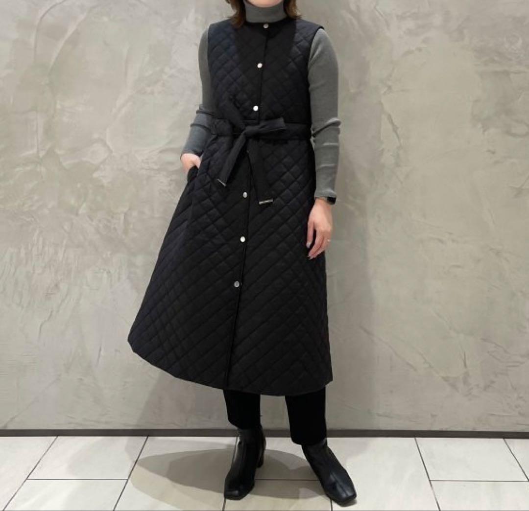 24AW BLENHEIM ブレンヘイム ドットボタンキルティングロングジレ