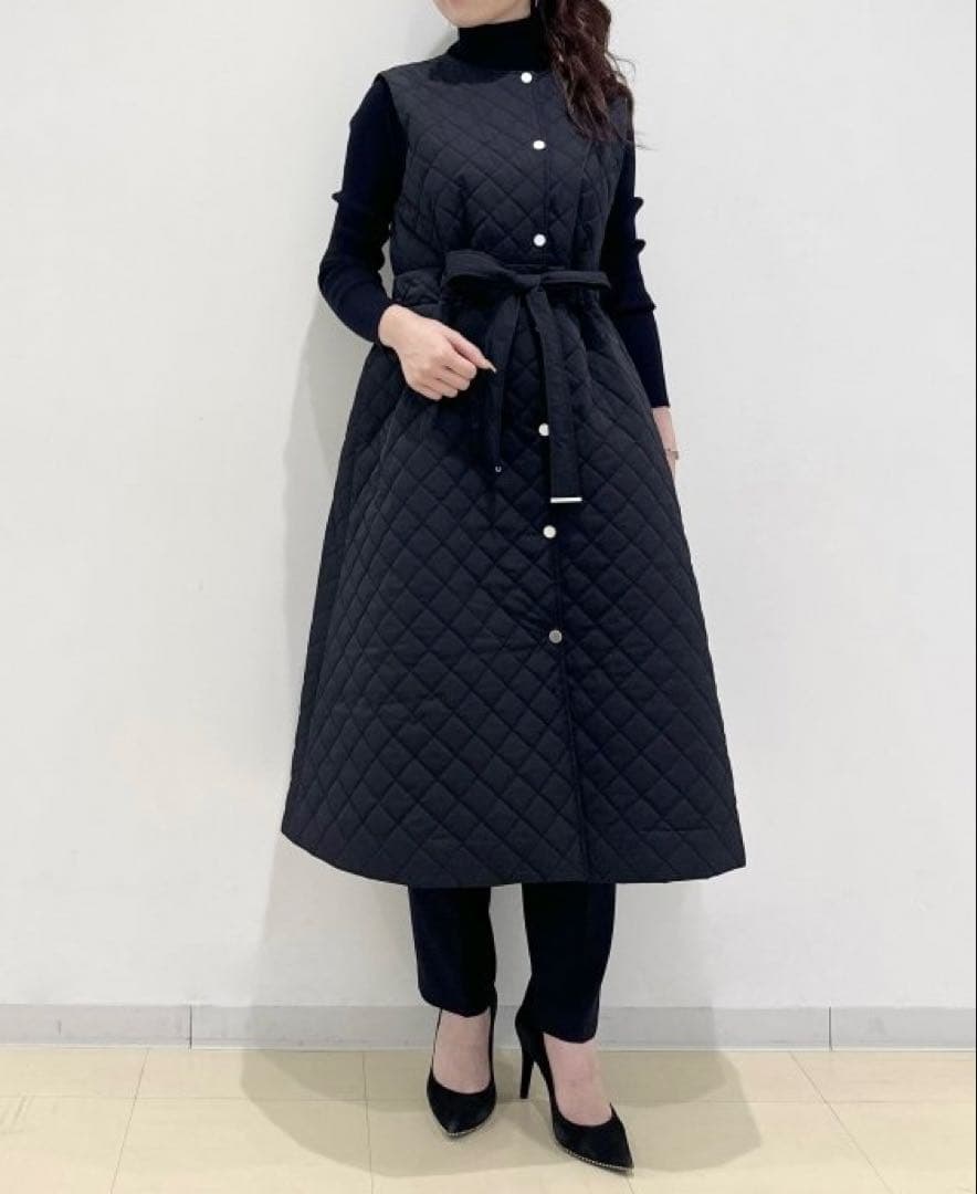 24AW BLENHEIM ブレンヘイム ドットボタンキルティングロングジレ