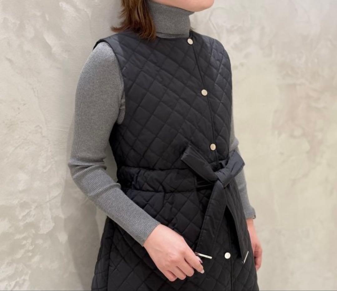 24AW BLENHEIM ブレンヘイム ドットボタンキルティングロングジレ