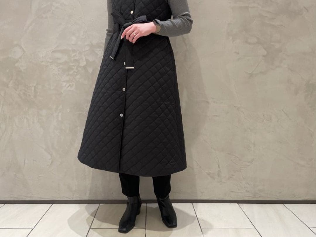 24AW BLENHEIM ブレンヘイム ドットボタンキルティングロングジレ