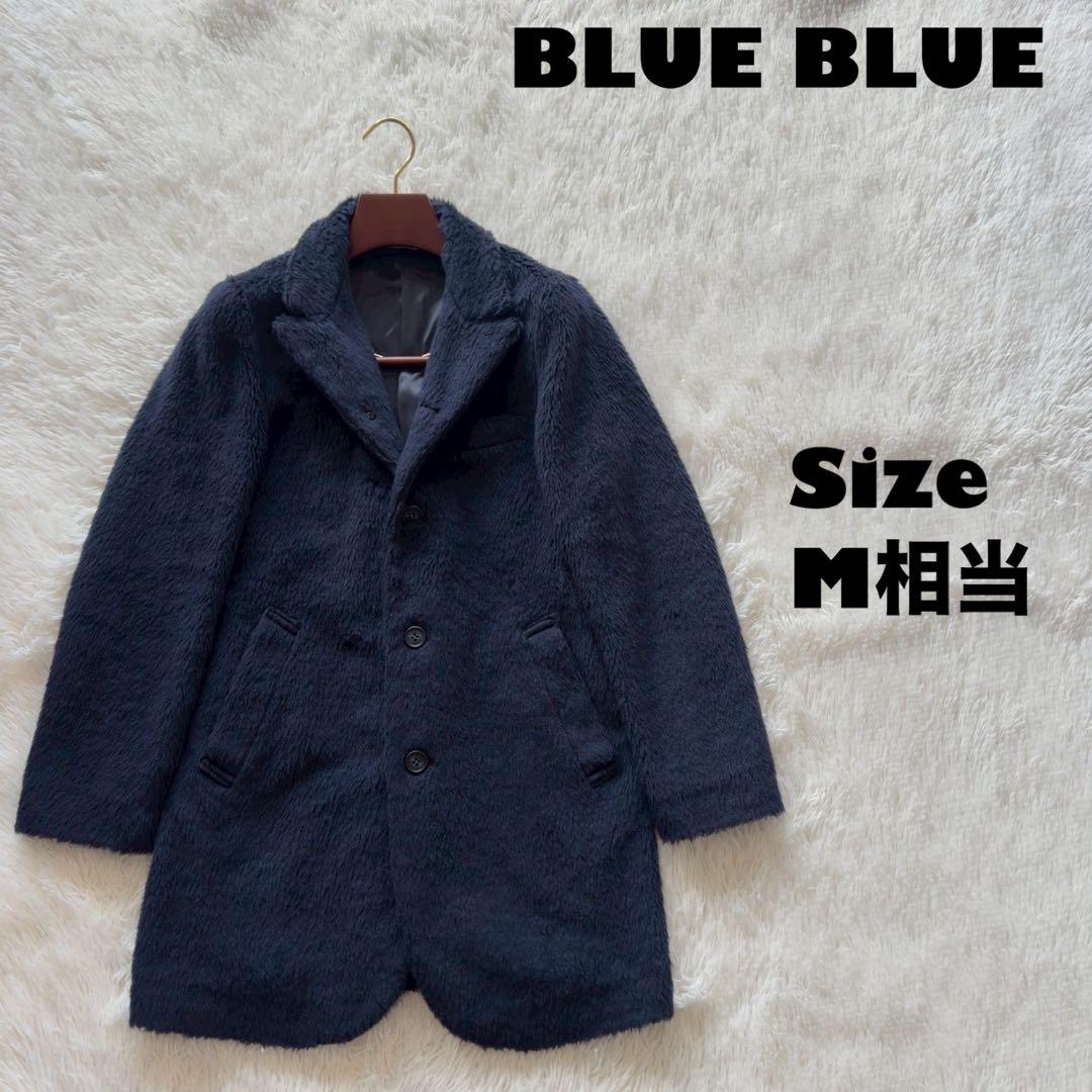 BLUE BLUE✨ARIGATO ファーコート　アルパカ混　ネイビー　2