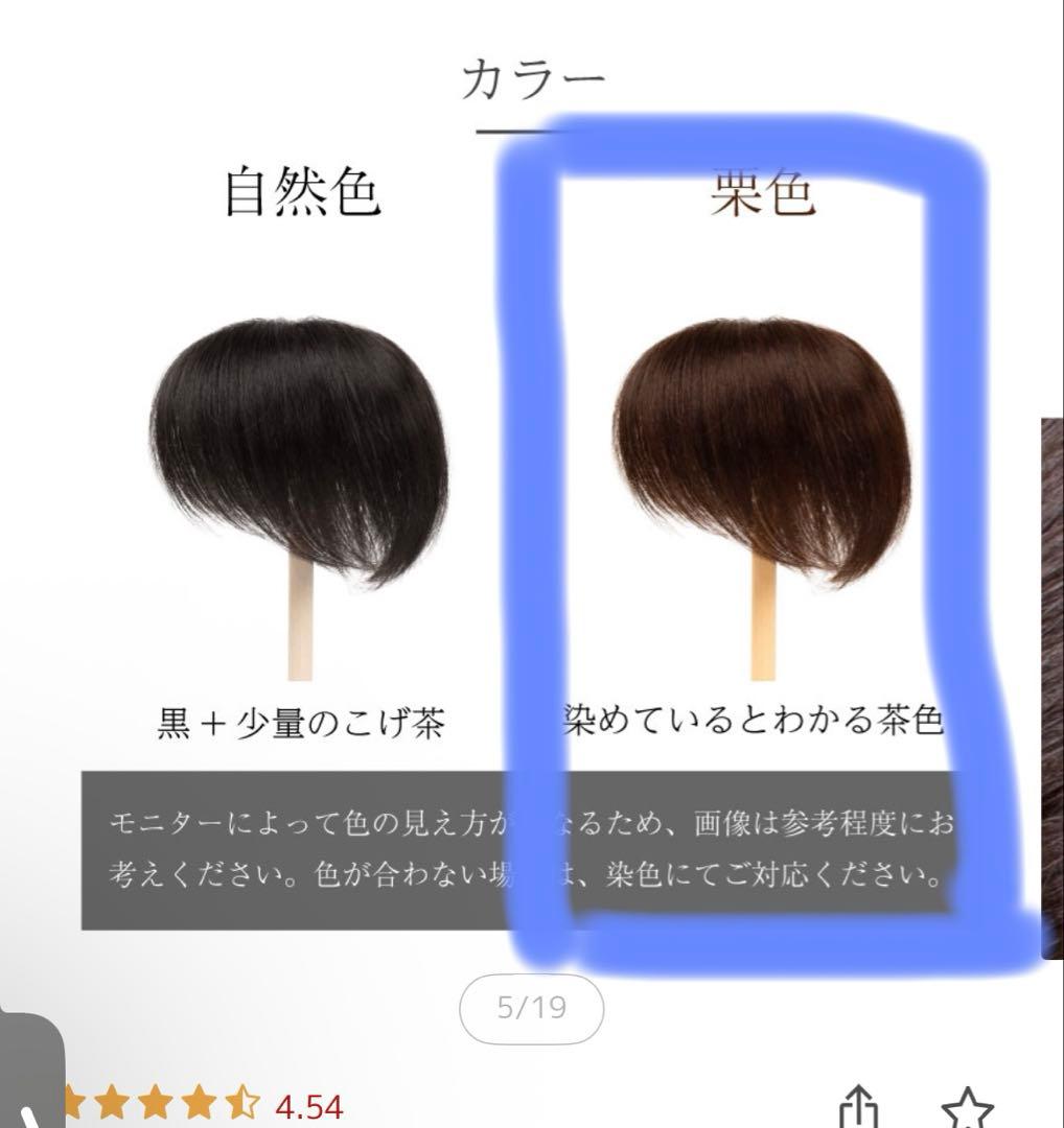 Reju リージュ 部分ウィッグ 人毛100% かつら 栗色 茶色 20cm