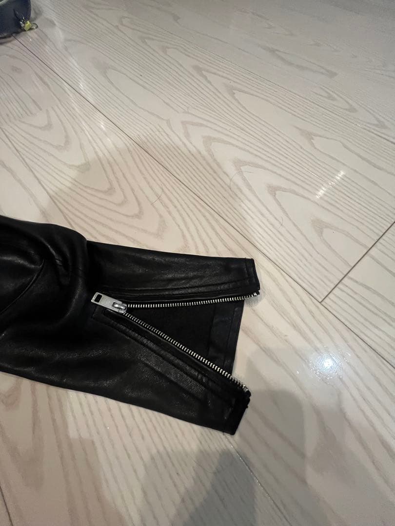 DIESEL ブラックレザーシングルライダースジャケット