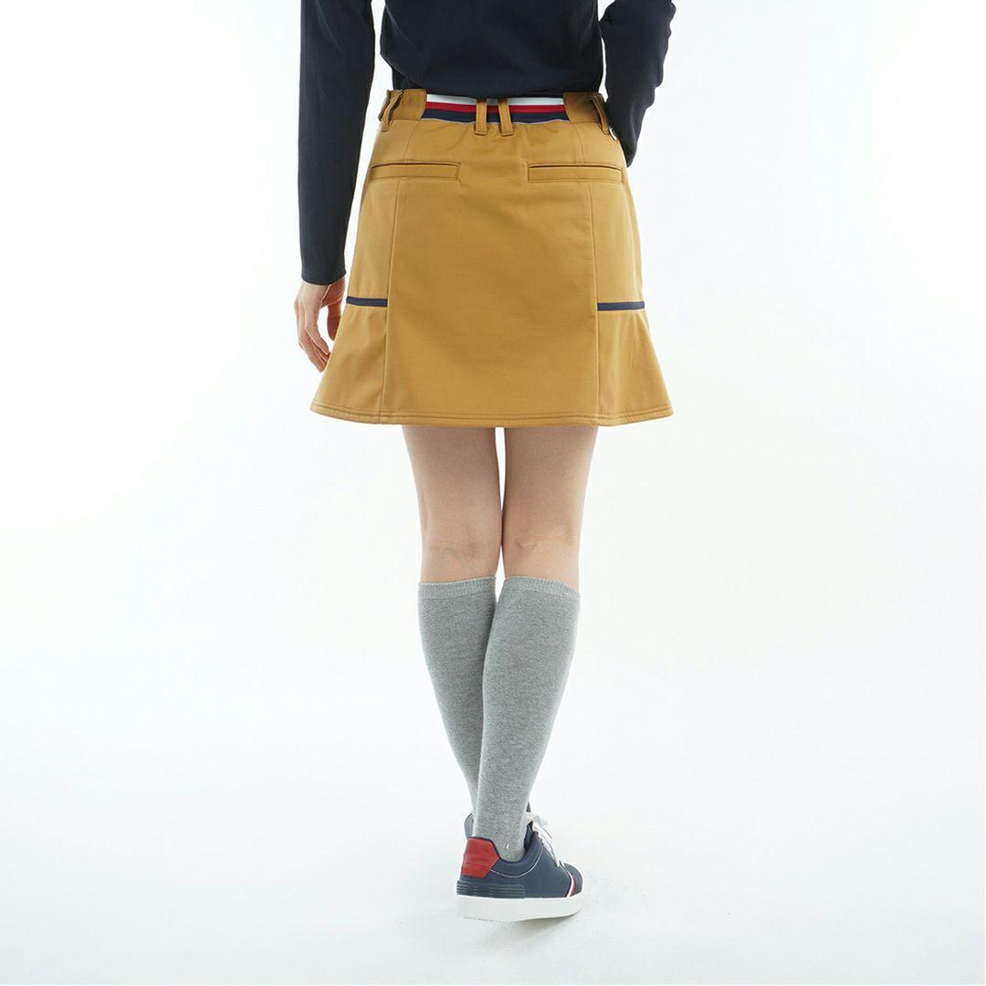 新品★トミーヒルフィガーゴルフ★ウィンドプルーフミニスカート裏起毛ボア★キャメル