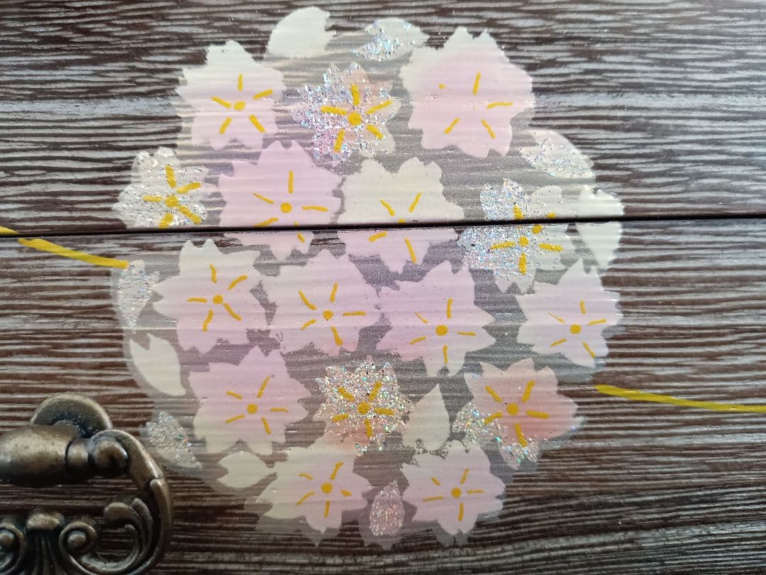 会津　蒔絵小箪笥(三ツ引)　桐工芸　やまごの桐　ミニタンス　3段　和雑貨