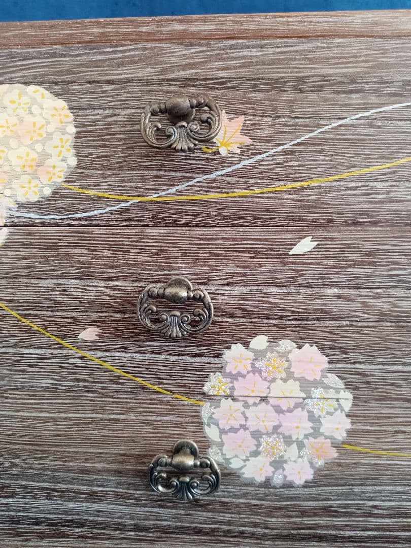 会津　蒔絵小箪笥(三ツ引)　桐工芸　やまごの桐　ミニタンス　3段　和雑貨